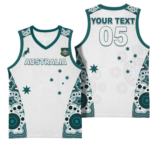Custom Australia Rugby 2026 Basketball Jersey Go Wallabies Aboriginal Pattern White Version - Aussie Hoodie