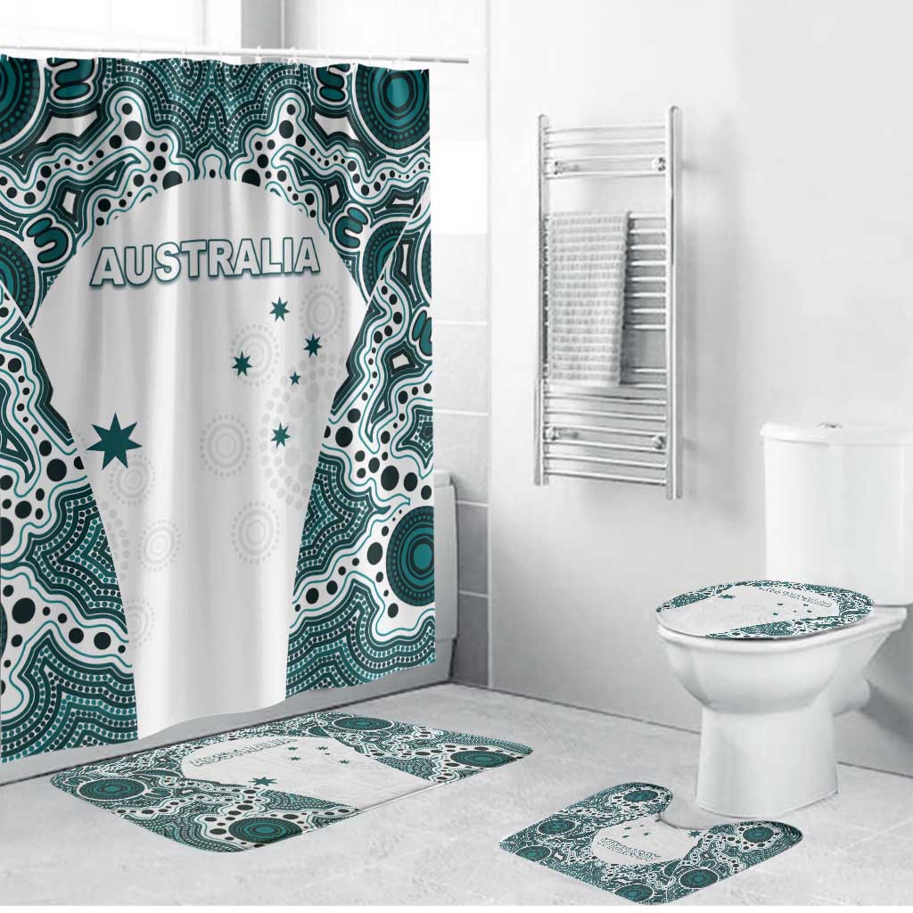 Australia Rugby 2026 Bathroom Set Go Wallabies Aboriginal Pattern White Version - Aussie Hoodie