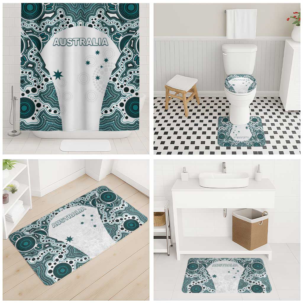 Australia Rugby 2026 Bathroom Set Go Wallabies Aboriginal Pattern White Version - Aussie Hoodie