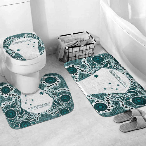 Australia Rugby 2026 Bathroom Set Go Wallabies Aboriginal Pattern White Version - Aussie Hoodie