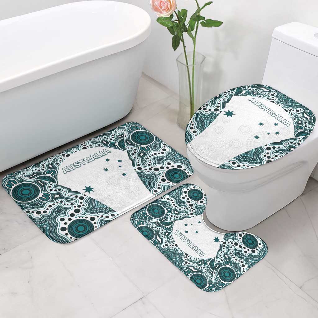 Australia Rugby 2026 Bathroom Set Go Wallabies Aboriginal Pattern White Version - Aussie Hoodie