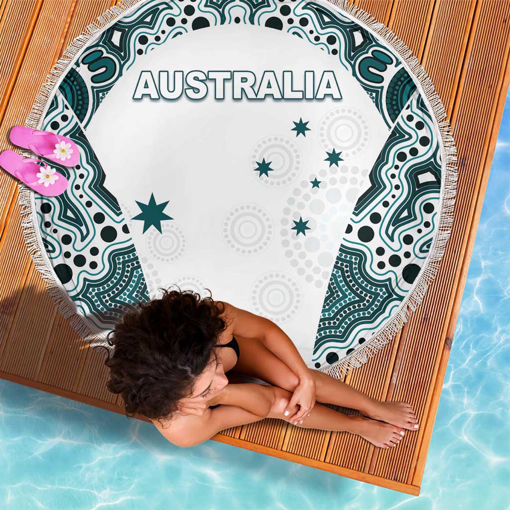 Australia Rugby 2026 Beach Blanket Go Wallabies Aboriginal Pattern White Version - Aussie Hoodie