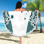 Australia Rugby 2026 Beach Blanket Go Wallabies Aboriginal Pattern White Version - Aussie Hoodie