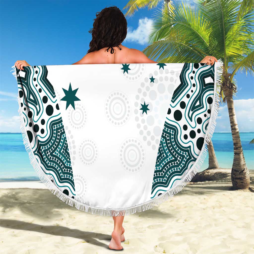 Australia Rugby 2026 Beach Blanket Go Wallabies Aboriginal Pattern White Version - Aussie Hoodie