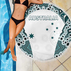 Australia Rugby 2026 Beach Blanket Go Wallabies Aboriginal Pattern White Version - Aussie Hoodie