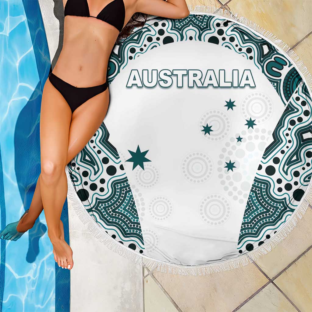 Australia Rugby 2026 Beach Blanket Go Wallabies Aboriginal Pattern White Version - Aussie Hoodie