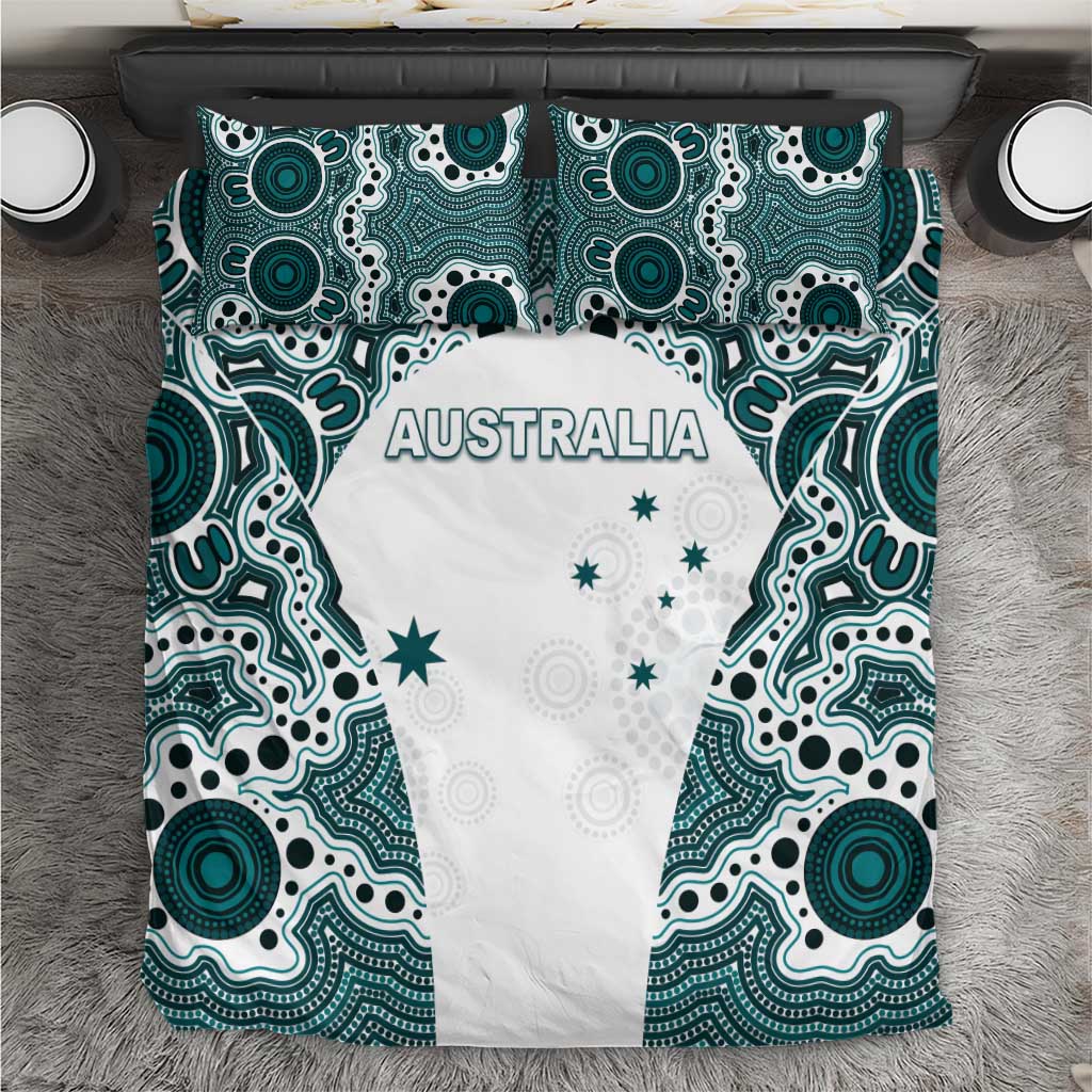 Australia Rugby 2026 Bedding Set Go Wallabies Aboriginal Pattern White Version - Aussie Hoodie