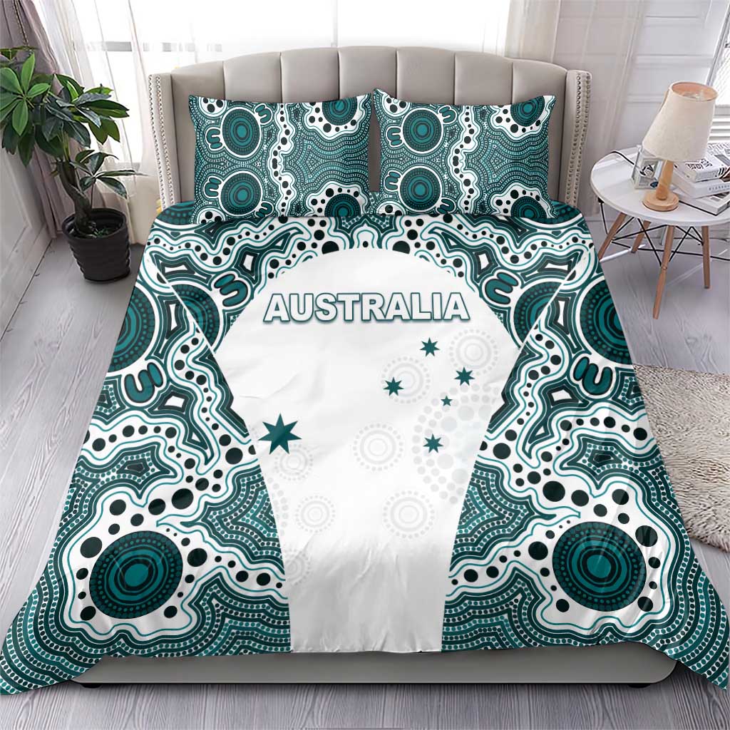 Australia Rugby 2026 Bedding Set Go Wallabies Aboriginal Pattern White Version - Aussie Hoodie