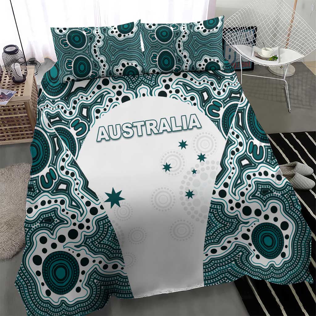 Australia Rugby 2026 Bedding Set Go Wallabies Aboriginal Pattern White Version - Aussie Hoodie