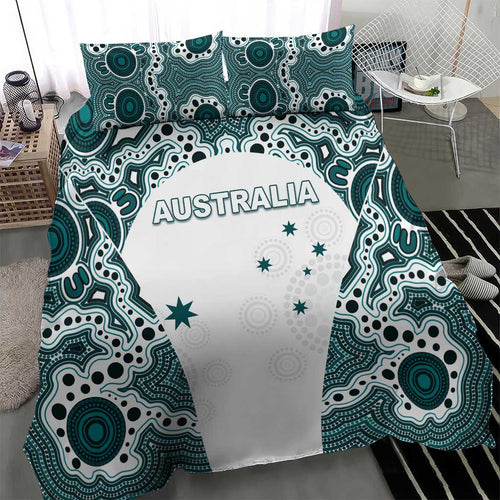 Australia Rugby 2026 Bedding Set Go Wallabies Aboriginal Pattern White Version - Aussie Hoodie