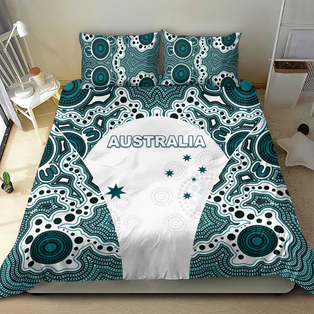 Australia Rugby 2026 Bedding Set Go Wallabies Aboriginal Pattern White Version - Aussie Hoodie