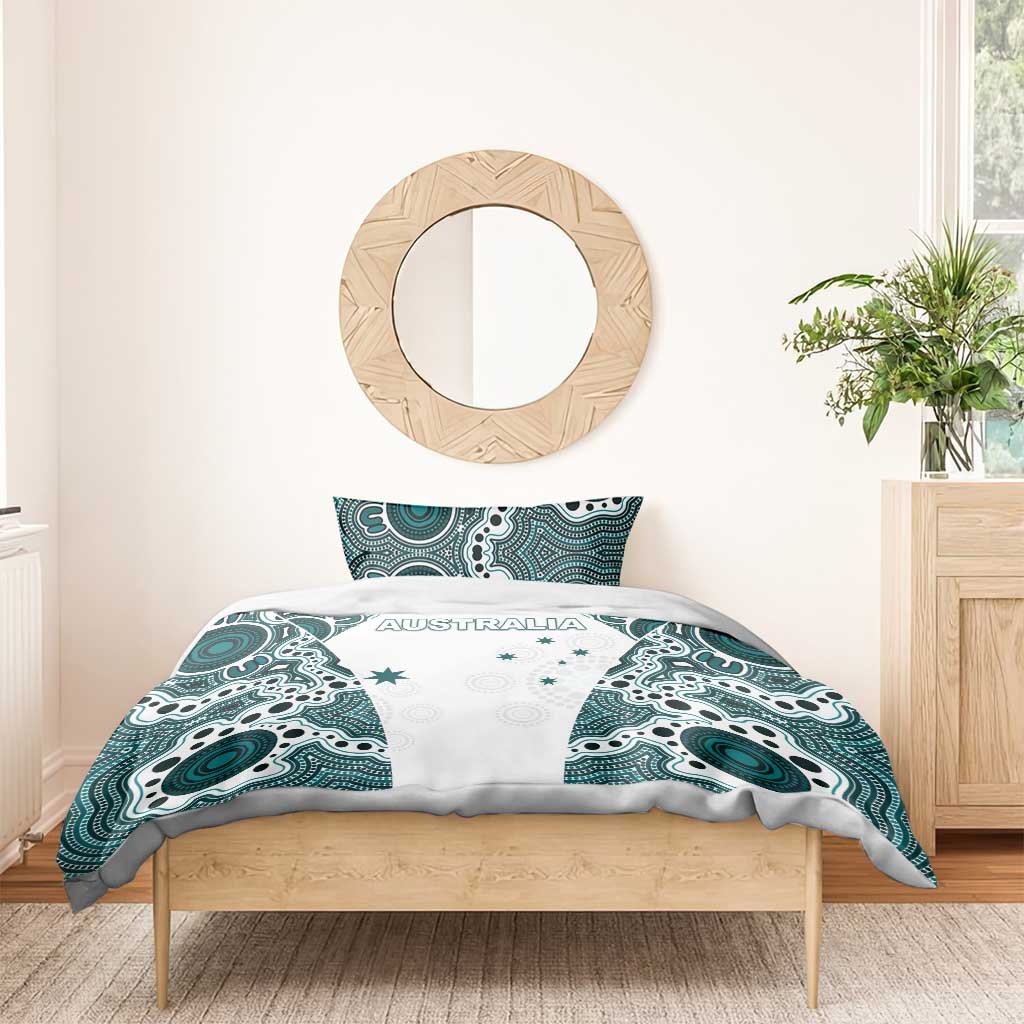 Australia Rugby 2026 Bedding Set Go Wallabies Aboriginal Pattern White Version - Aussie Hoodie