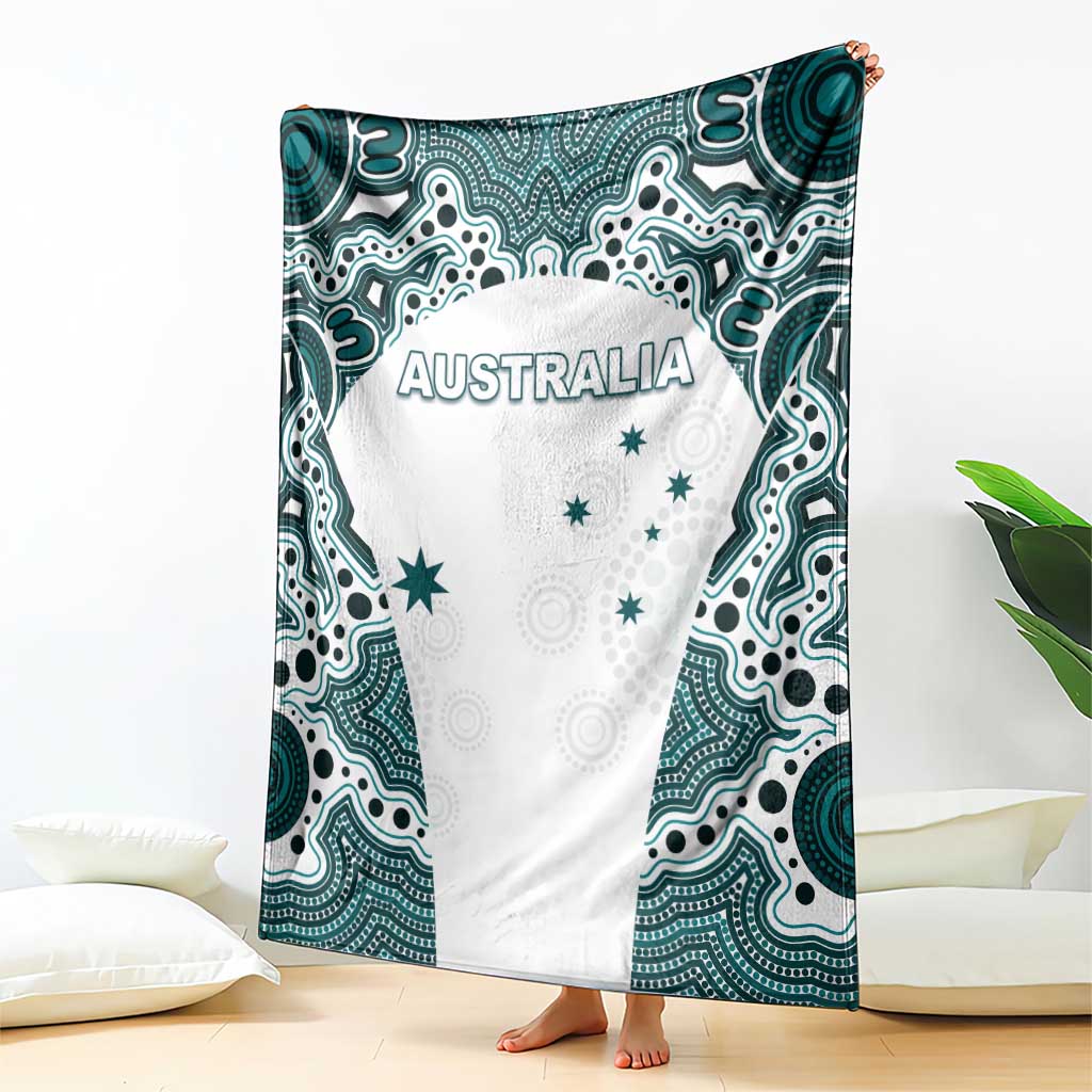 Australia Rugby 2026 Blanket Go Wallabies Aboriginal Pattern White Version - Aussie Hoodie