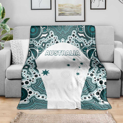 Australia Rugby 2026 Blanket Go Wallabies Aboriginal Pattern White Version - Aussie Hoodie
