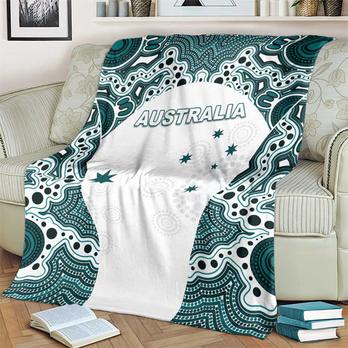Australia Rugby 2026 Blanket Go Wallabies Aboriginal Pattern White Version - Aussie Hoodie
