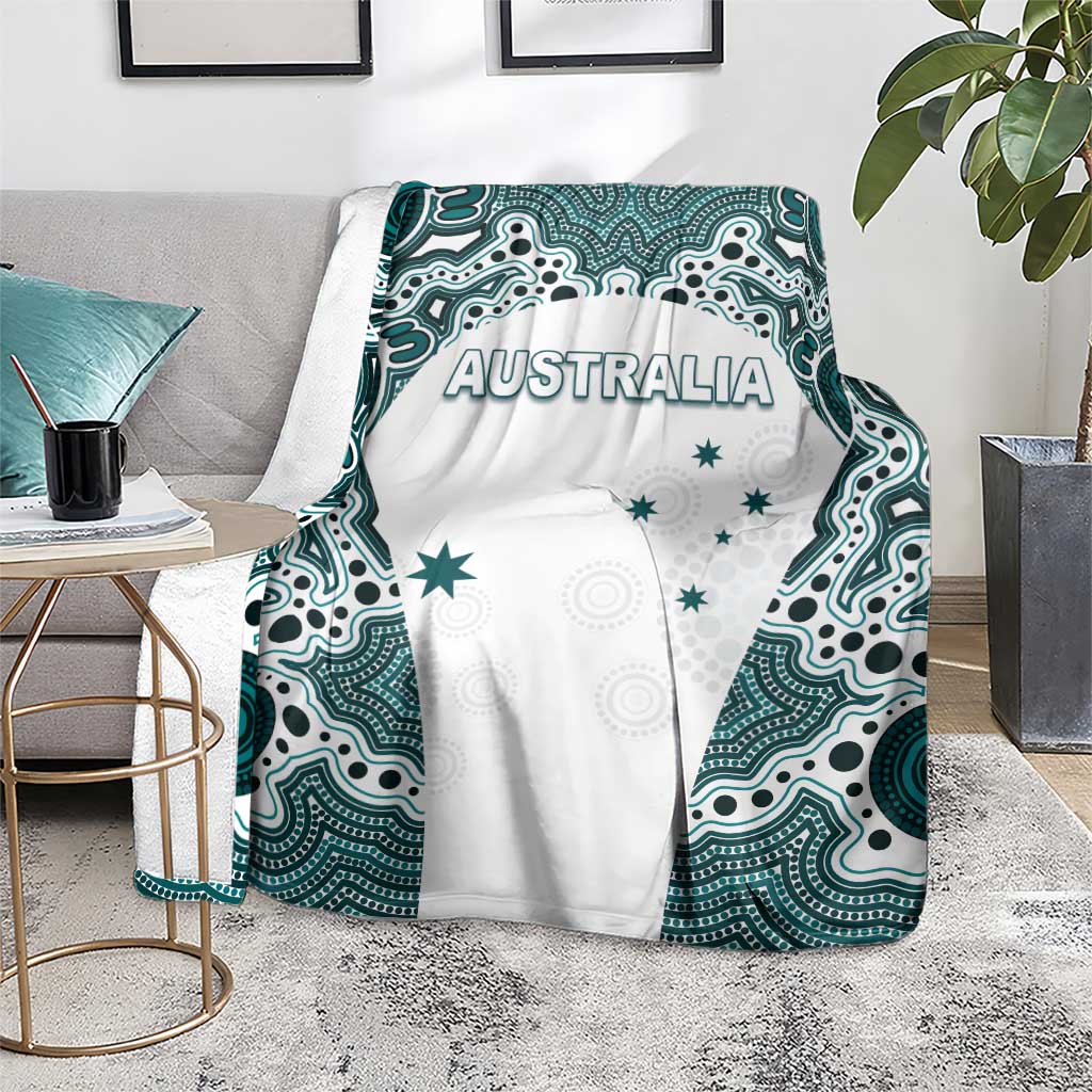 Australia Rugby 2026 Blanket Go Wallabies Aboriginal Pattern White Version - Aussie Hoodie