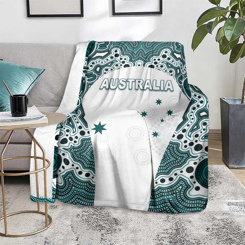Australia Rugby 2026 Blanket Go Wallabies Aboriginal Pattern White Version - Aussie Hoodie