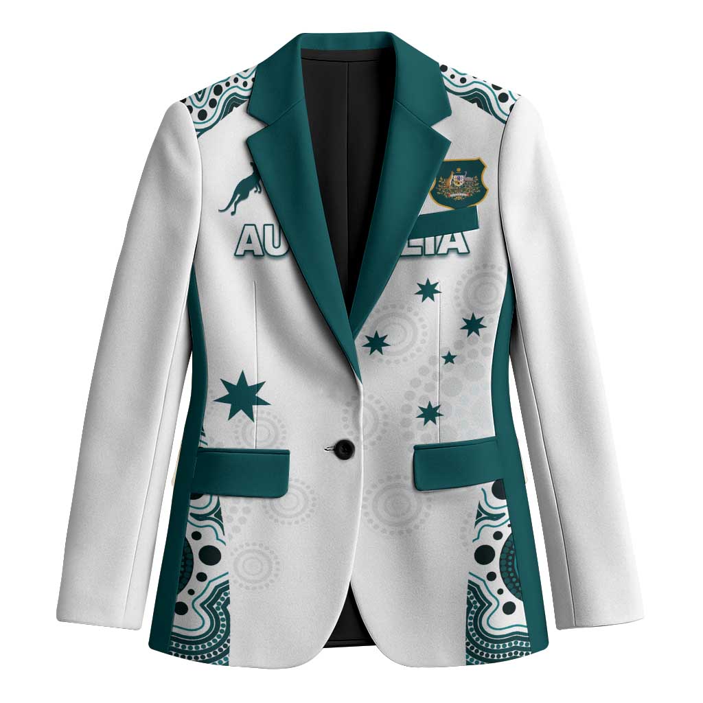 Custom Australia Rugby 2026 Blazer Go Wallabies Aboriginal Pattern White Version - Aussie Hoodie