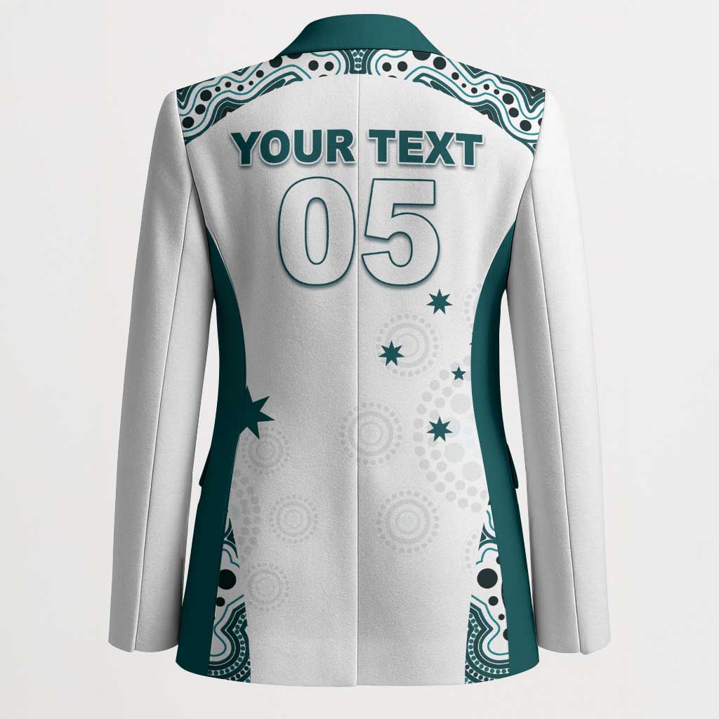 Custom Australia Rugby 2026 Blazer Go Wallabies Aboriginal Pattern White Version - Aussie Hoodie