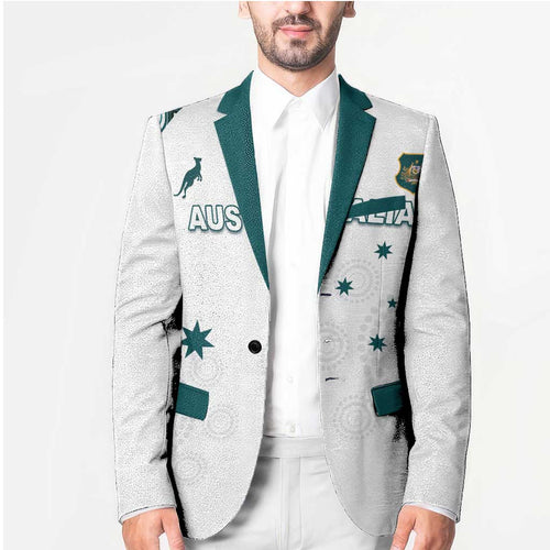 Custom Australia Rugby 2026 Blazer Go Wallabies Aboriginal Pattern White Version - Aussie Hoodie