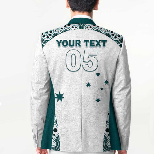 Custom Australia Rugby 2026 Blazer Go Wallabies Aboriginal Pattern White Version - Aussie Hoodie