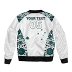 Custom Australia Rugby 2026 Bomber Jacket Go Wallabies Aboriginal Pattern White Version - Aussie Hoodie