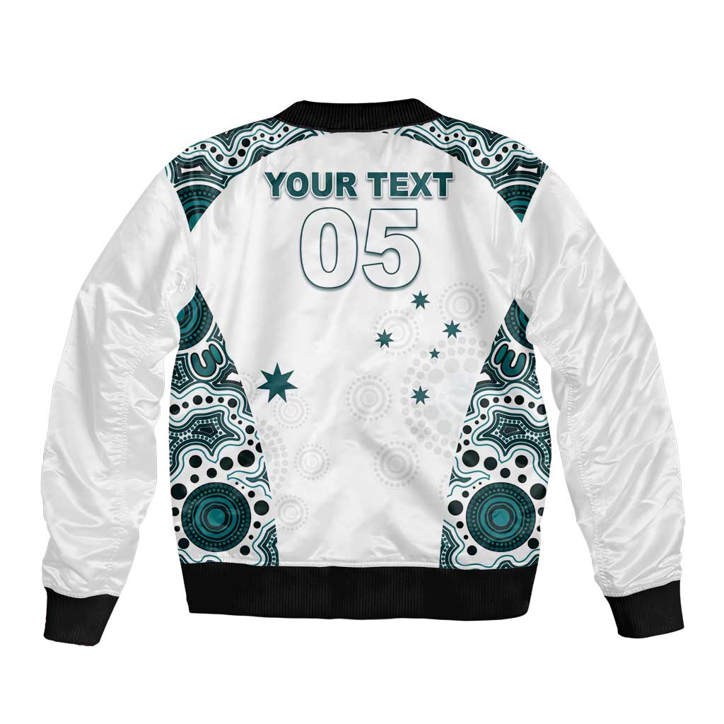 Custom Australia Rugby 2026 Bomber Jacket Go Wallabies Aboriginal Pattern White Version - Aussie Hoodie