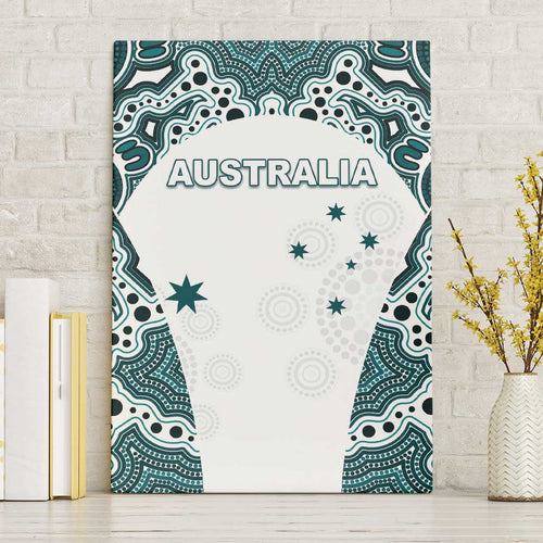 Australia Rugby 2026 Canvas Wall Art Go Wallabies Aboriginal Pattern White Version - Aussie Hoodie
