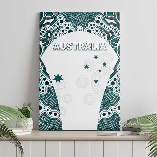 Australia Rugby 2026 Canvas Wall Art Go Wallabies Aboriginal Pattern White Version - Aussie Hoodie