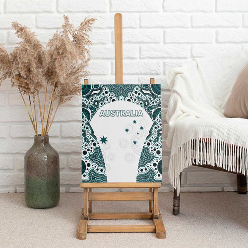 Australia Rugby 2026 Canvas Wall Art Go Wallabies Aboriginal Pattern White Version - Aussie Hoodie