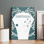Australia Rugby 2026 Canvas Wall Art Go Wallabies Aboriginal Pattern White Version - Aussie Hoodie