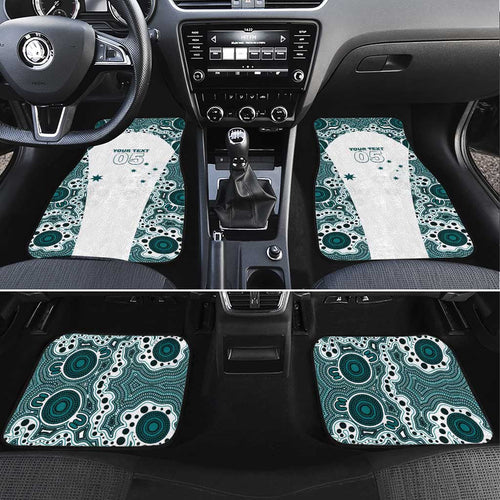 Custom Australia Rugby 2026 Car Mats Go Wallabies Aboriginal Pattern White Version - Aussie Hoodie