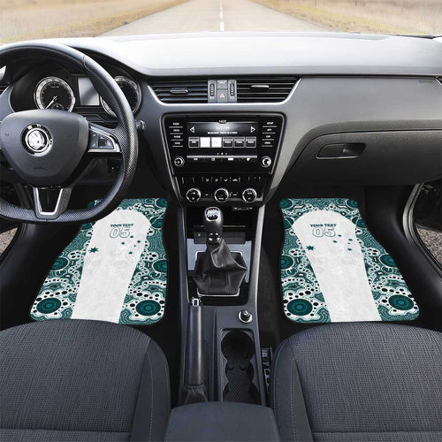 Custom Australia Rugby 2026 Car Mats Go Wallabies Aboriginal Pattern White Version - Aussie Hoodie