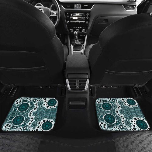 Custom Australia Rugby 2026 Car Mats Go Wallabies Aboriginal Pattern White Version - Aussie Hoodie
