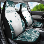 Australia Rugby 2026 Car Seat Cover Go Wallabies Aboriginal Pattern White Version - Aussie Hoodie