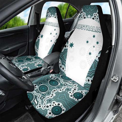 Australia Rugby 2026 Car Seat Cover Go Wallabies Aboriginal Pattern White Version - Aussie Hoodie