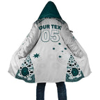 Custom Australia Rugby 2026 Cloak Go Wallabies Aboriginal Pattern White Version - Aussie Hoodie