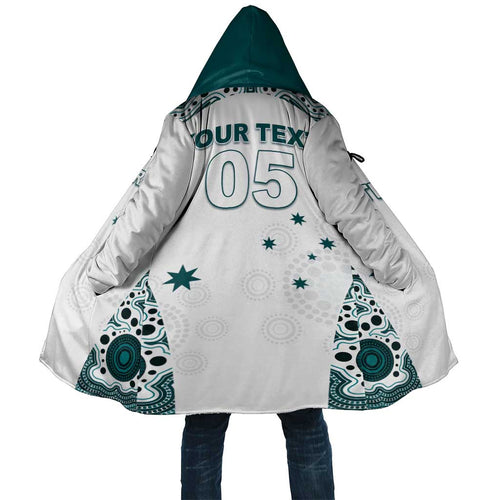 Custom Australia Rugby 2026 Cloak Go Wallabies Aboriginal Pattern White Version - Aussie Hoodie