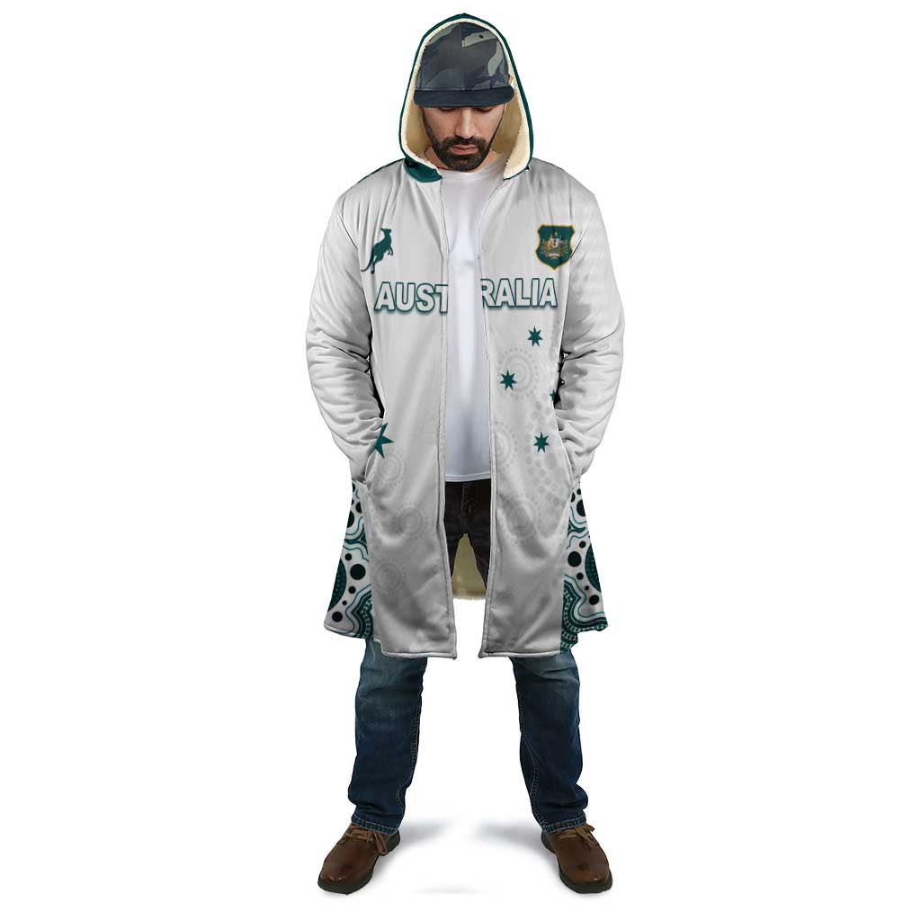 Custom Australia Rugby 2026 Cloak Go Wallabies Aboriginal Pattern White Version - Aussie Hoodie