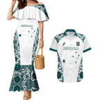 Custom Australia Rugby 2026 Couples Matching Mermaid Dress and Hawaiian Shirt Go Wallabies Aboriginal Pattern White Version - Aussie Hoodie