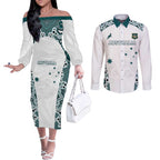 Custom Australia Rugby 2026 Couples Matching Off The Shoulder Long Sleeve Dress and Long Sleeve Button Shirt Go Wallabies Aboriginal Pattern White Version - Aussie Hoodie