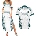 Custom Australia Rugby 2026 Couples Matching Summer Maxi Dress and Hawaiian Shirt Go Wallabies Aboriginal Pattern White Version - Aussie Hoodie