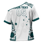 Custom Australia Rugby 2026 Cross Shoulder Shirt Go Wallabies Aboriginal Pattern White Version - Aussie Hoodie