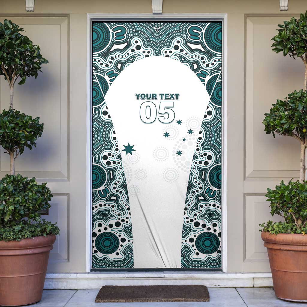 Custom Australia Rugby 2026 Door Cover Go Wallabies Aboriginal Pattern White Version - Aussie Hoodie
