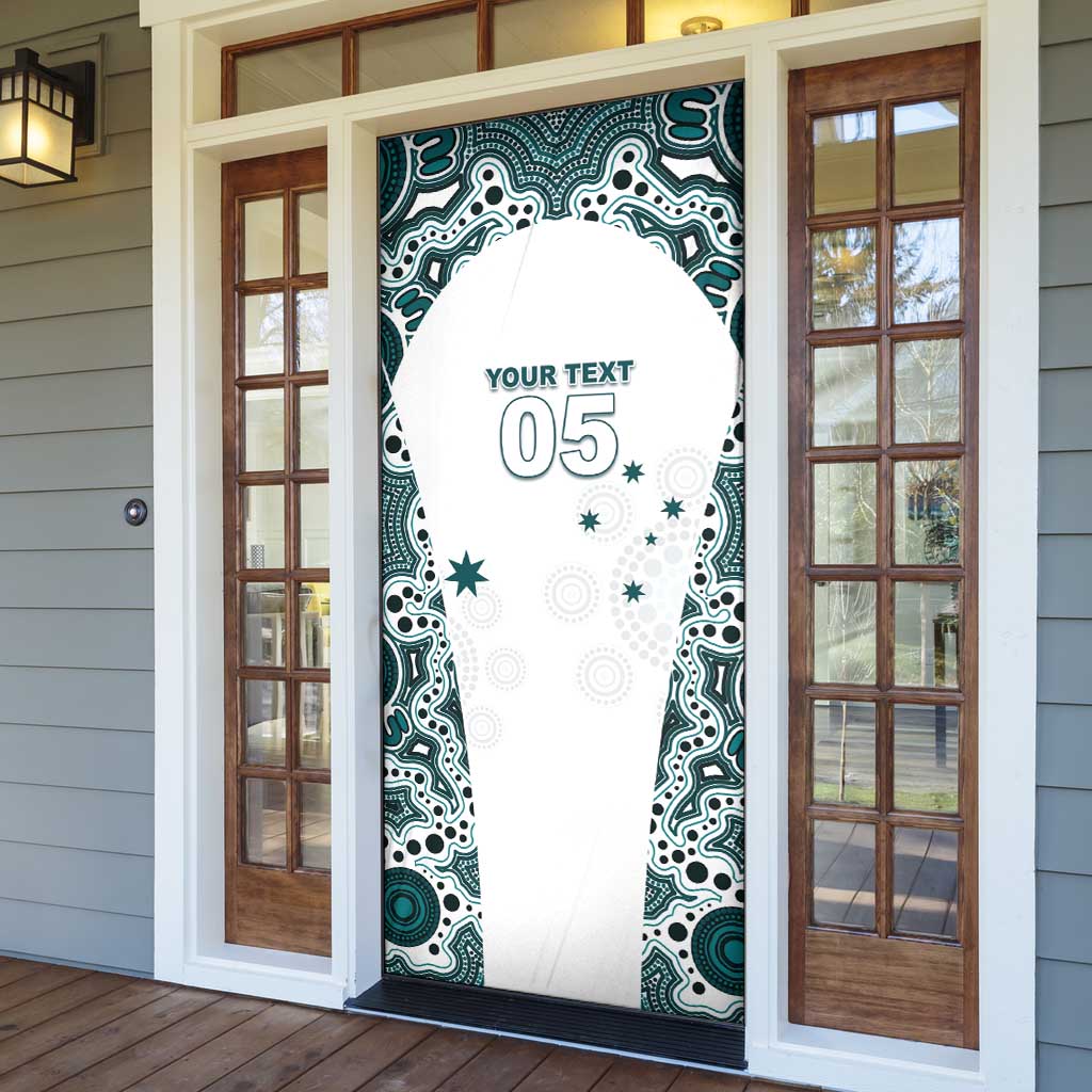 Custom Australia Rugby 2026 Door Cover Go Wallabies Aboriginal Pattern White Version - Aussie Hoodie
