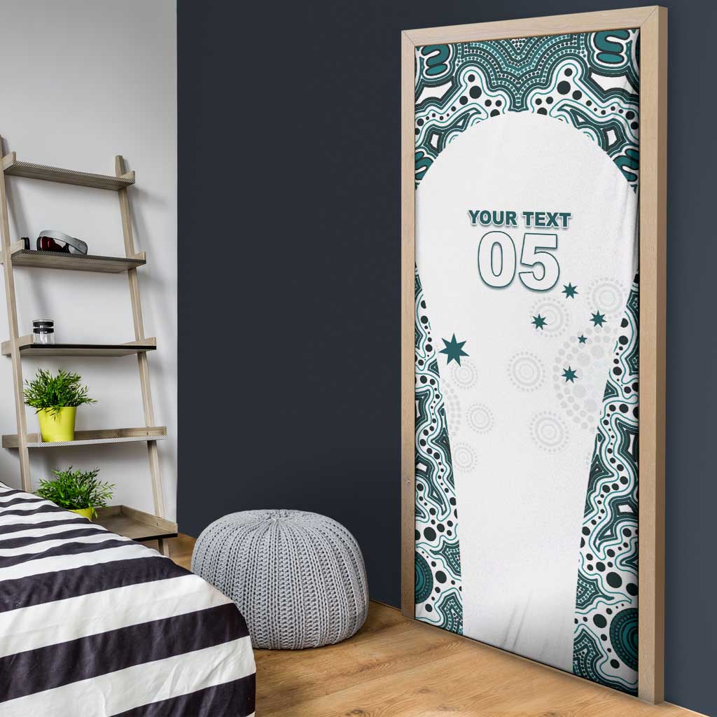 Custom Australia Rugby 2026 Door Cover Go Wallabies Aboriginal Pattern White Version - Aussie Hoodie