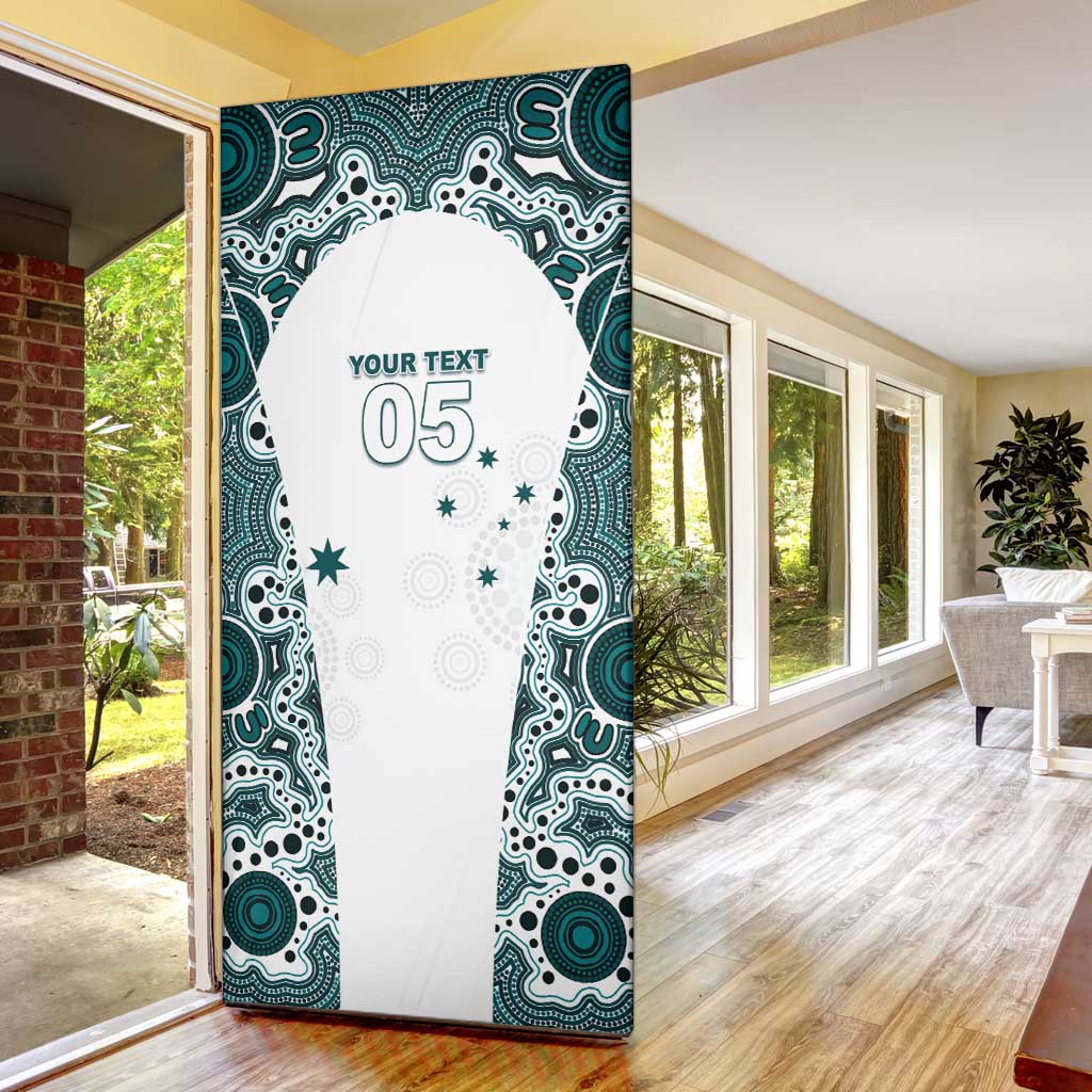 Custom Australia Rugby 2026 Door Cover Go Wallabies Aboriginal Pattern White Version - Aussie Hoodie