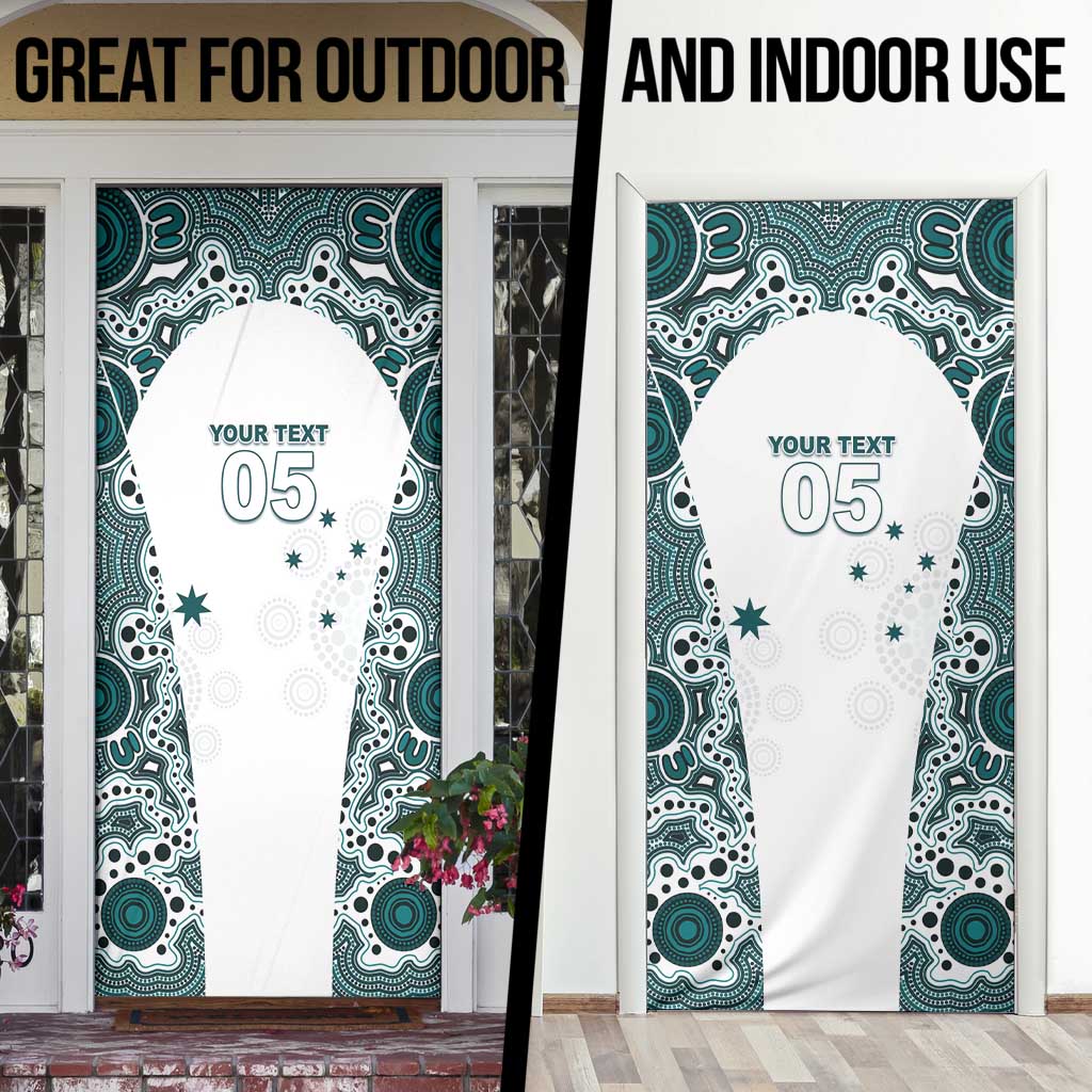 Custom Australia Rugby 2026 Door Cover Go Wallabies Aboriginal Pattern White Version - Aussie Hoodie