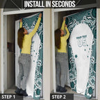Custom Australia Rugby 2026 Door Cover Go Wallabies Aboriginal Pattern White Version - Aussie Hoodie