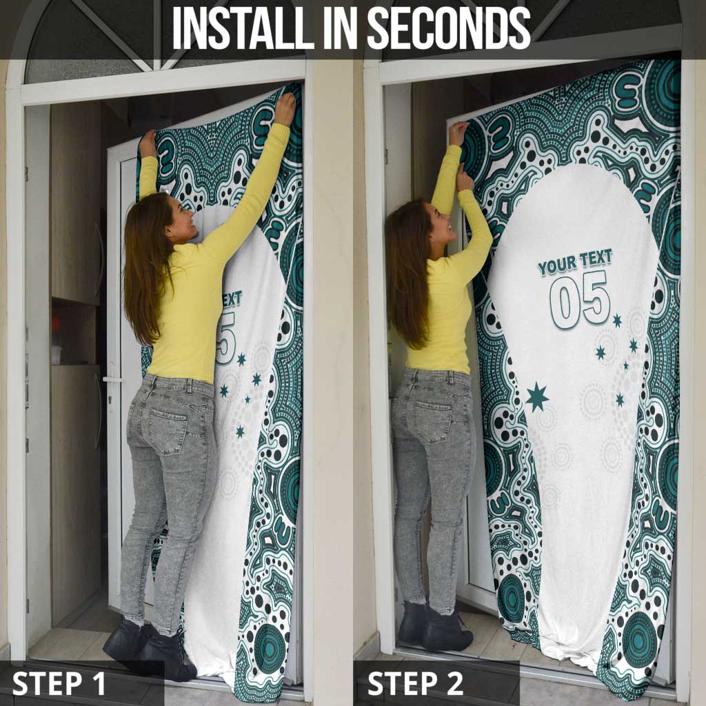 Custom Australia Rugby 2026 Door Cover Go Wallabies Aboriginal Pattern White Version - Aussie Hoodie